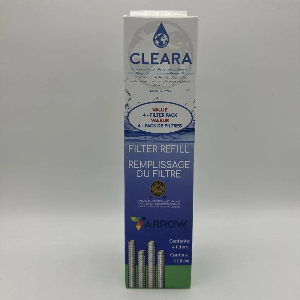 Arrow Cleara Water Filter Refill 4 Pack Replacement Filters BPA Free USA Made